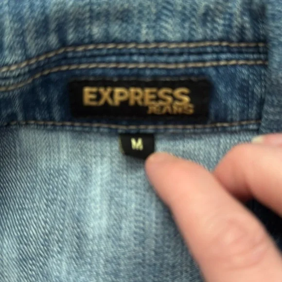Express Distressed Denim Jacket - Picture 5 of 6